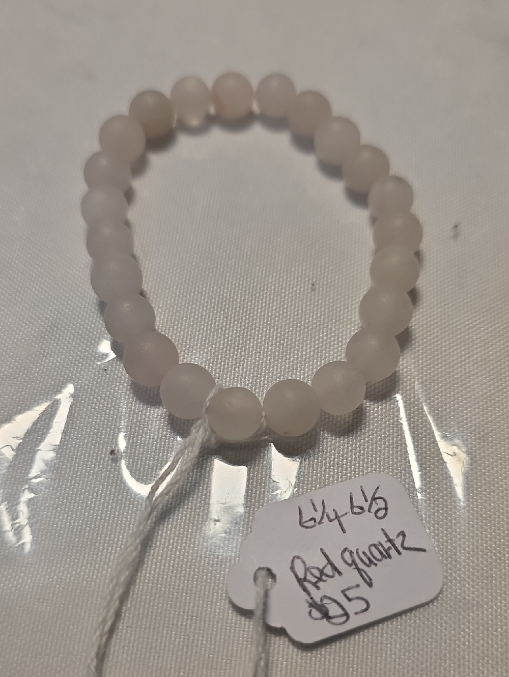 Red Quartz Stretch Beaded Bracelet - Unbranded